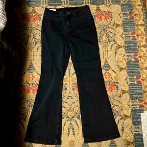 Gap 70’s Flare Hi Rise Patch Pocket Flare Jeans Black Wash 29 Regular Size 8